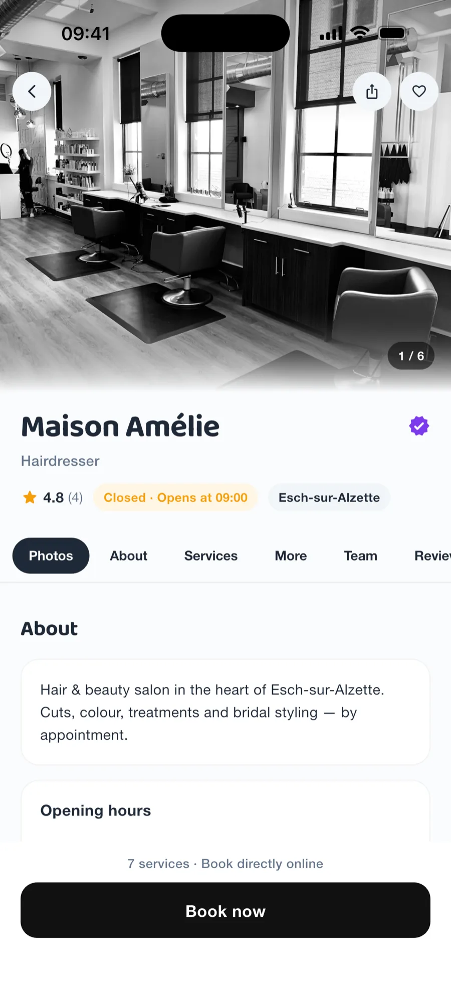 Salon profile & memberships