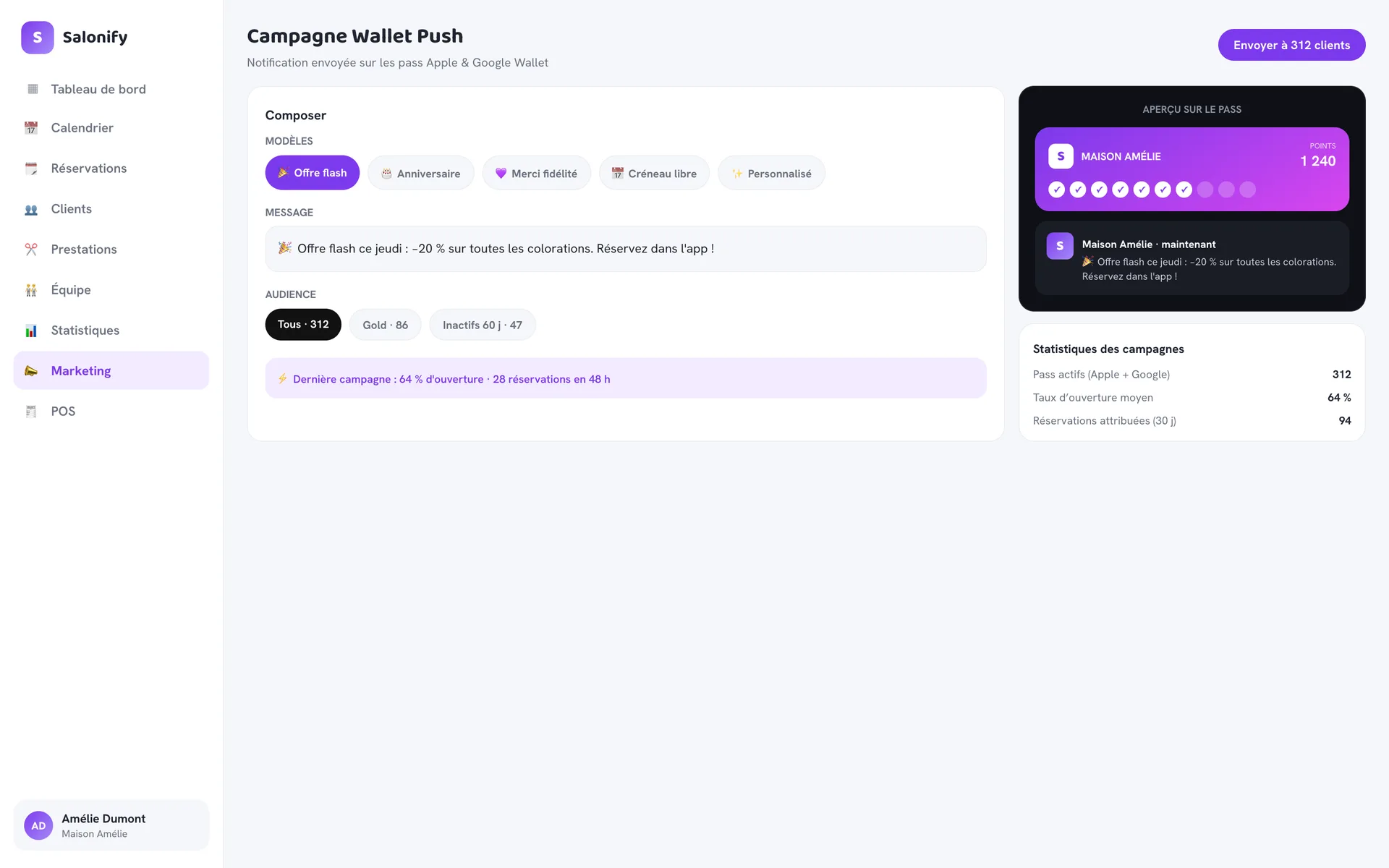 Wallet push campaigns